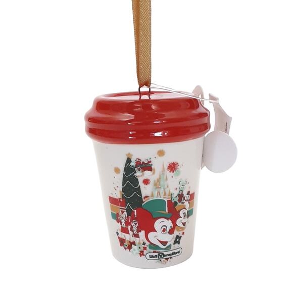 Disney Parks Magic Kingdom Starbucks Christmas Ornament Ceramic Travel Mug - Picture 1 of 4